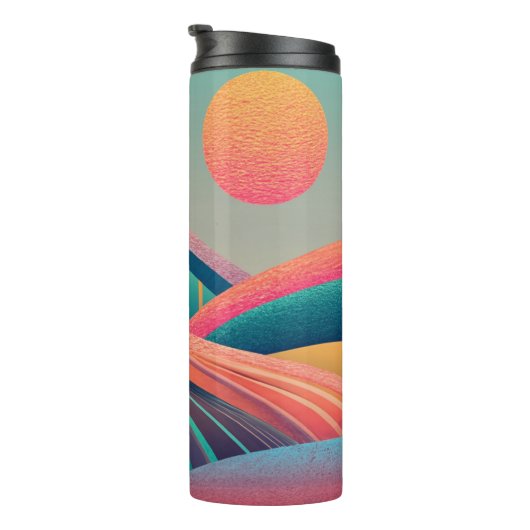 Kaleidoskop Hügel Landschaft Thermosbecher (Nach rechts gedreht)