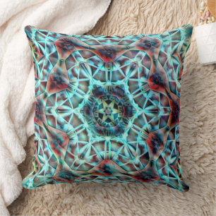 Kaleidoskop in rauen Teilen, die Leder ähneln Kissen