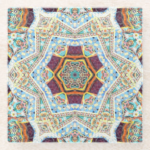 Kaleidoskop-Keramik: Abstrakte Oberflächentextur Glasuntersetzer