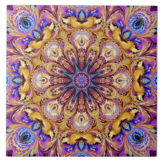 Kaleidoskop-Keramik-Fliesen-lila Gold Fliese