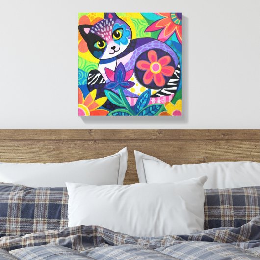 Kaleidoskop Kitty Leinwanddruck (Insitu (Schlafzimmer))