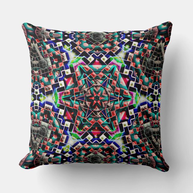 Kaleidoskop-Leinwand aus Kunststoff oder Leder Kissen (Vorderseite)