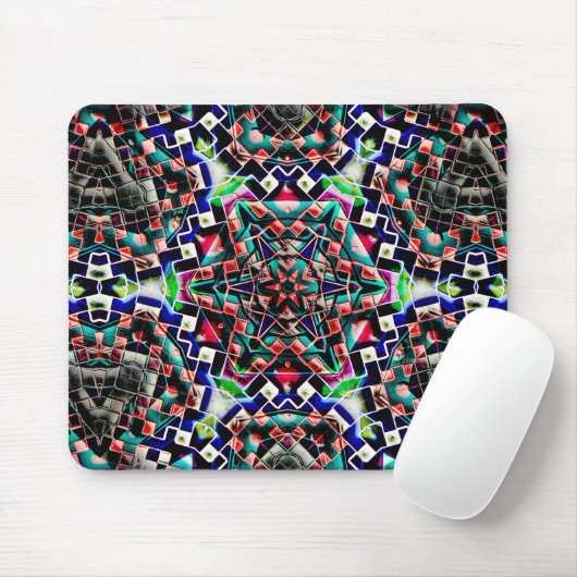 Kaleidoskop-Leinwand aus Kunststoff oder Leder Mousepad (Mit Mouse)