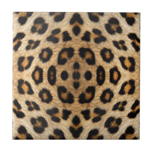 Kaleidoskop Leopard Fur Muster Fliese (Vorderseite)