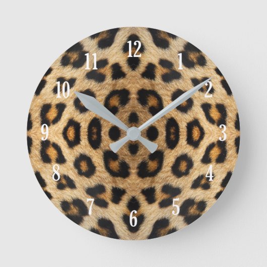 Kaleidoskop Leopard Fur Muster Runde Wanduhr (Vorderseite)