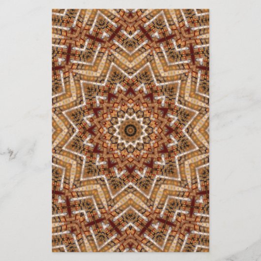 Kaleidoskop Light Brown Star Briefpapier (Vorderseite)