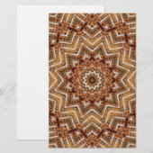 Kaleidoskop Light Brown Star Briefpapier (Vorne/Hinten)
