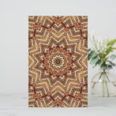 Kaleidoskop Light Brown Star Briefpapier (Stehend Vorderseite)