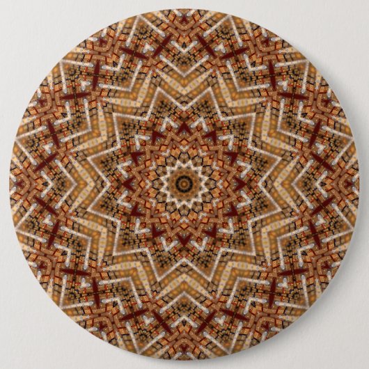 Kaleidoskop Light Brown Star Button (Vorderseite)