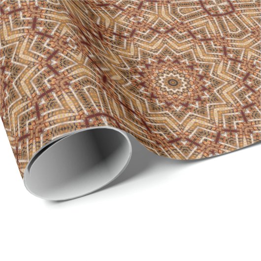Kaleidoskop Light Brown Star Geschenkpapier (Rolleneckpunkt)