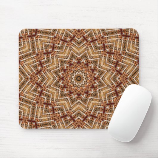 Kaleidoskop Light Brown Star Mousepad (Mit Mouse)