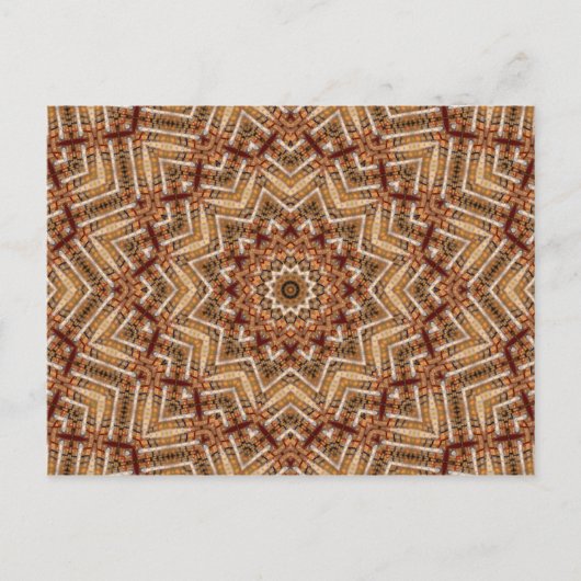 Kaleidoskop Light Brown Star Postkarte (Vorderseite)