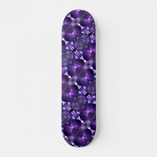 Kaleidoskop Lila Abstraktes Fraktal Psychedelisch Skateboard (Vorne)
