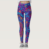 Kaleidoskop Lila Mandala Pattern Leggings (Vorderseite)