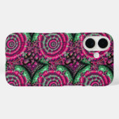 Kaleidoskop-magenta-Schwarz Case-Mate iPhone Hülle (Rückseite (Horizontal))