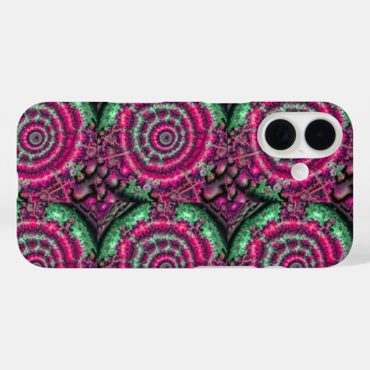 Kaleidoskop-magenta-Schwarz Case-Mate iPhone Hülle (Rückseite (Horizontal))