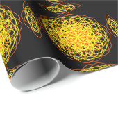 Kaleidoskop Mandala Art Energy Blumen Yellow Geschenkpapier (Rolleneckpunkt)