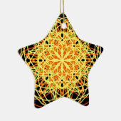 Kaleidoskop Mandala Art Energy Blumen Yellow Keramikornament (Rechts)