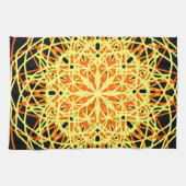 Kaleidoskop Mandala Art Energy Blumen Yellow Küchentuch (Horizontal)