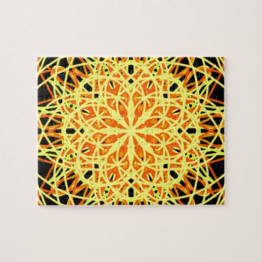 Kaleidoskop Mandala Art Energy Blumen Yellow Puzzle (Horizontal)