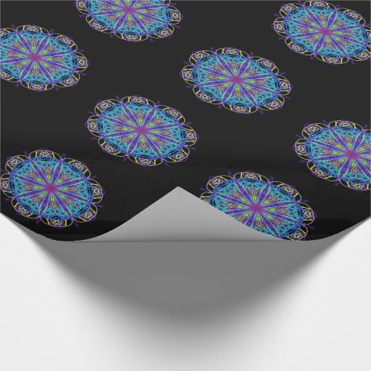 Kaleidoskop Mandala Art Joyful Colors Geschenkpapier (Ecke)