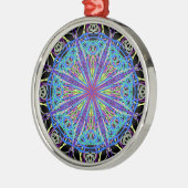 Kaleidoskop Mandala Art Joyful Colors Silbernes Ornament (Links)