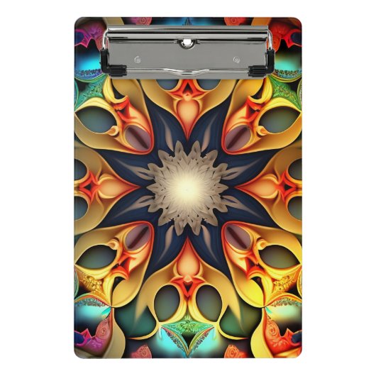 Kaleidoskop Mandala Blume Design-23091 Mini Klemmbrett (Vorderseite)