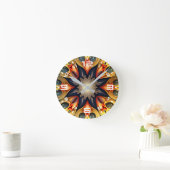 Kaleidoskop Mandala Blume Design-23091 Runde Wanduhr (Zuhause)