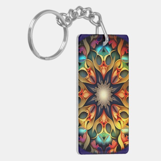 Kaleidoskop Mandala Blume Design-23091 Schlüsselanhänger (Vorderseite links)