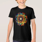 Kaleidoskop Mandala Blume Design-23091 Tri-Blend Shirt (Vorderseite)
