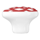 Kaleidoskop Mandala Keramik Knopf rot weiß Keramikknauf (Seitenansicht)