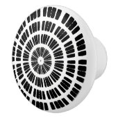 Kaleidoskop Mandala Keramik Knopf schwarz-weiß Keramikknauf (Rechts)