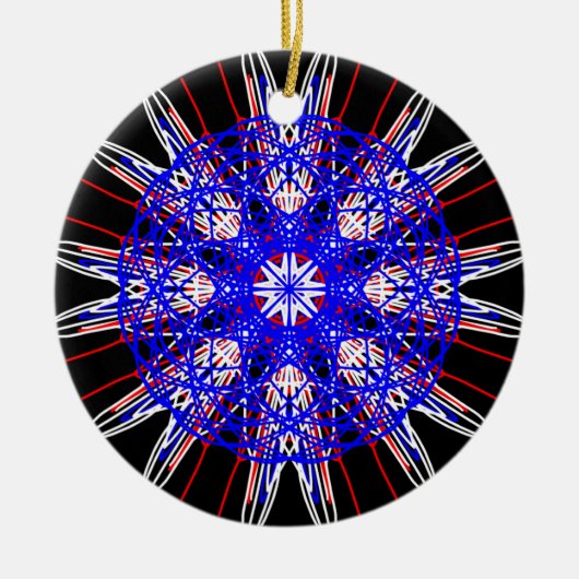 Kaleidoskop mandala kunst schwarz-weiß keramikornament (Vorne)