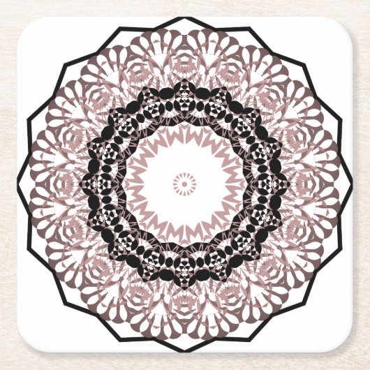 Kaleidoskop, Mandala Rechteckiger Pappuntersetzer (Vorderseite)