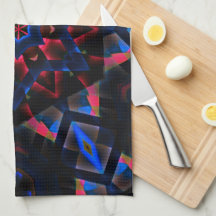 Kaleidoskop mit Hexagon, blau bis lachsfarbig