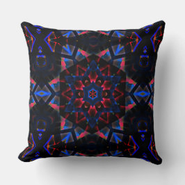 Kaleidoskop mit Hexagon, blau bis lachsfarbig Kissen