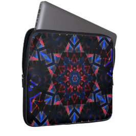 Kaleidoskop mit Hexagon, blau bis lachsfarbig Laptopschutzhülle