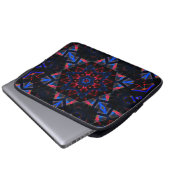 Kaleidoskop mit Hexagon, blau bis lachsfarbig Laptopschutzhülle (Vorne Knopf)