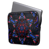 Kaleidoskop mit Hexagon, blau bis lachsfarbig Laptopschutzhülle (Vorderseite Links)
