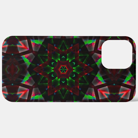 Kaleidoskop mit Hexagon, grün und rot Case-Mate iPhone Hülle (Rückseite / Rechts)
