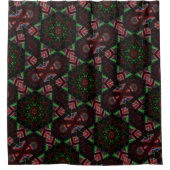 Kaleidoskop mit Hexagon, grün und rot Duschvorhang (Vorderseite)