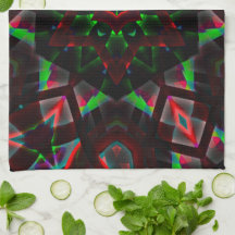 Kaleidoskop mit Hexagon, grün und rot