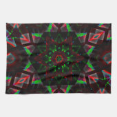 Kaleidoskop mit Hexagon, grün und rot Geschirrtuch (Horizontal)