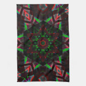 Kaleidoskop mit Hexagon, grün und rot Geschirrtuch (Vertikal)