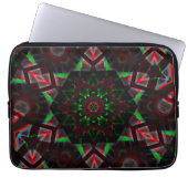 Kaleidoskop mit Hexagon, grün und rot Laptopschutzhülle (Vorderseite)