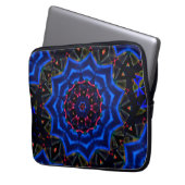 Kaleidoskop mit Kreis, Lachs mit blauem Gefälle Laptopschutzhülle (Vorderseite Links)
