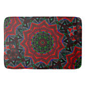 Kaleidoskop mit kreisförmigem, grünem und rotem Gr Badematte (Vorderseite)