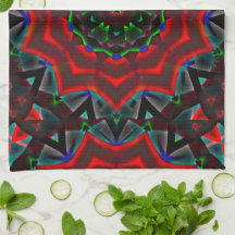 Kaleidoskop mit kreisförmigem, grünem und rotem Gr