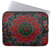 Kaleidoskop mit kreisförmigem, grünem und rotem Gr Laptopschutzhülle (Vorderseite)