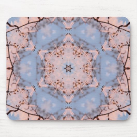 Kaleidoskop Morning Blue & Frost Pink Mousepad (Vorne)